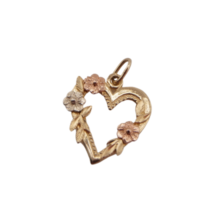 Heart with Flowers Charm