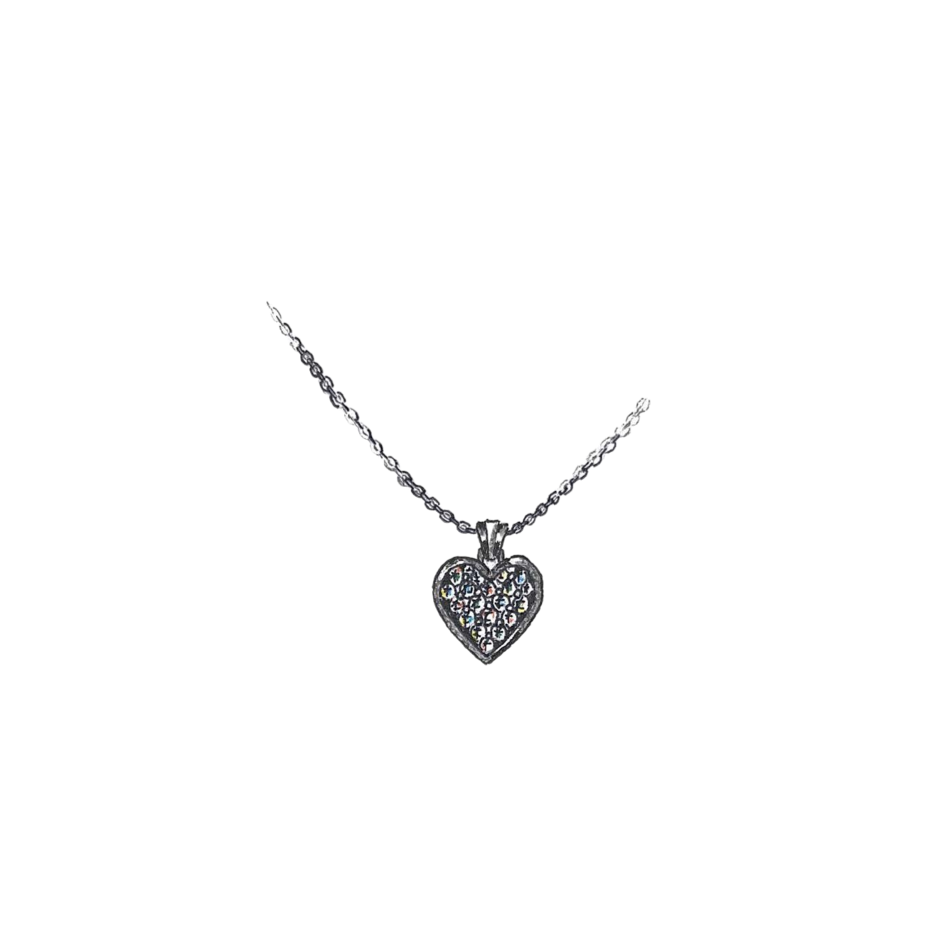 Cable Necklace with Diamond Heart Pendant