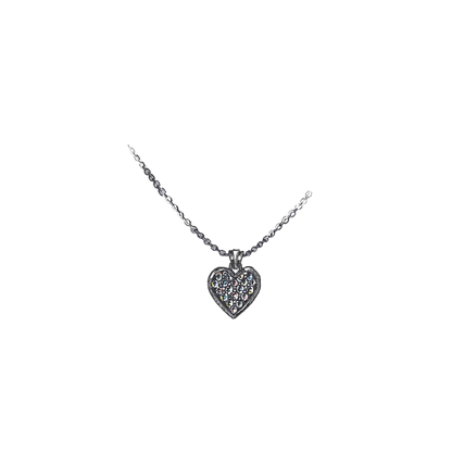 Cable Necklace with Diamond Heart Pendant