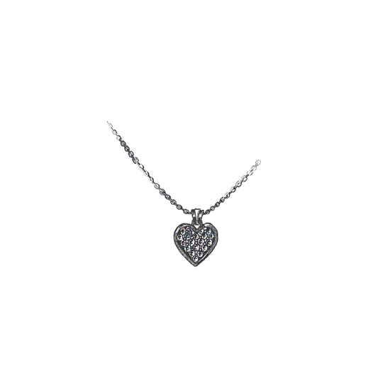 Cable Necklace with Diamond Heart Pendant